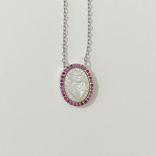 Mother of Pearl Sacred Heart Necklace