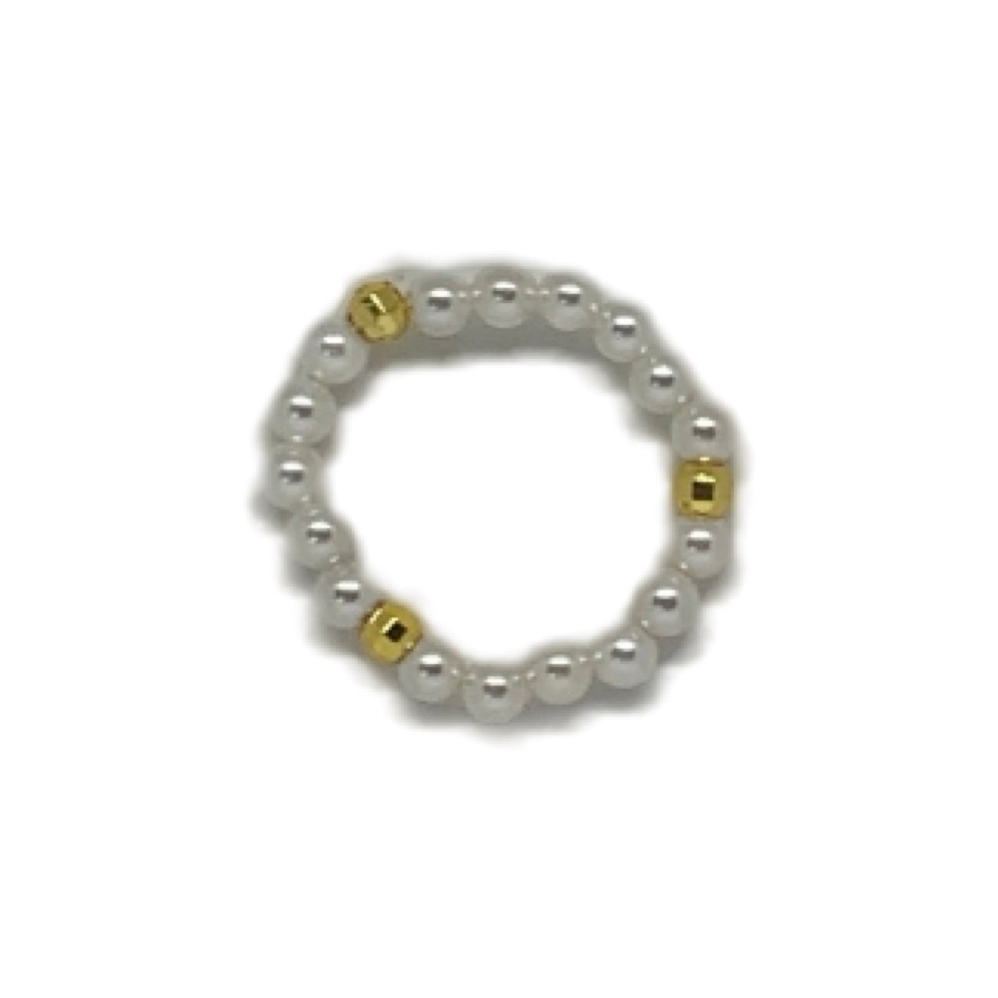 Pearl and Gold Beaded Ring