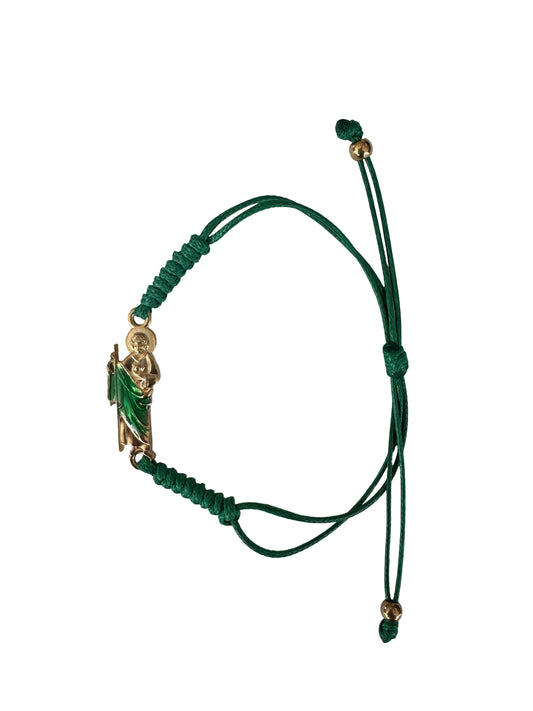 Green St. Jude Cord Bracelet