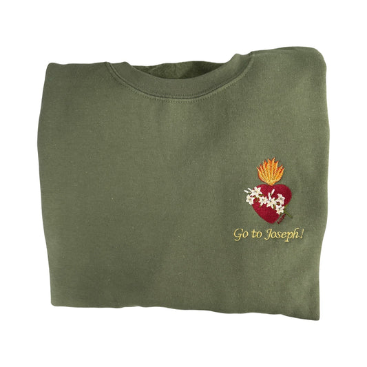 "Go to Joseph" Embroidered Crewneck Sweater by SCTJM