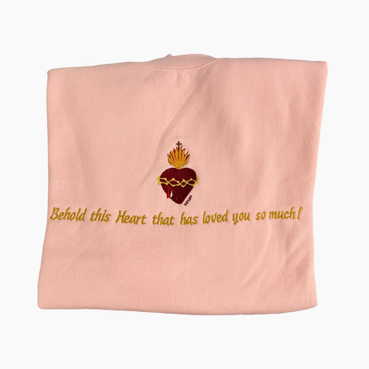 "Behold This Heart" Embroidered Crewneck Sweater by SCTJM