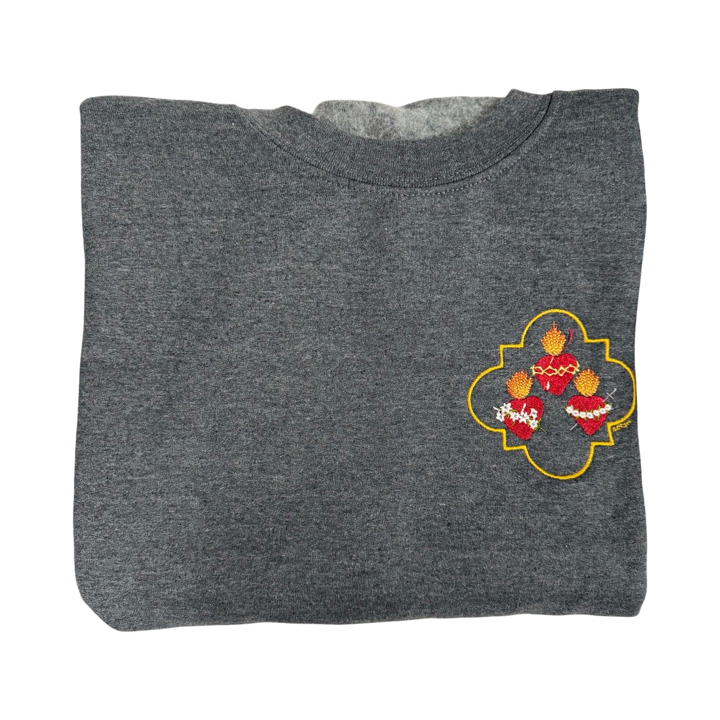 Jesus, Mary, and Joseph Embroidered Crewneck Sweater by SCTJM