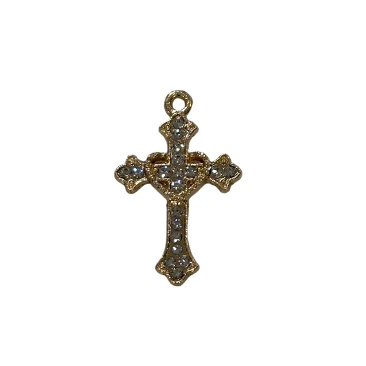 Golden Cross Pendant with Heart