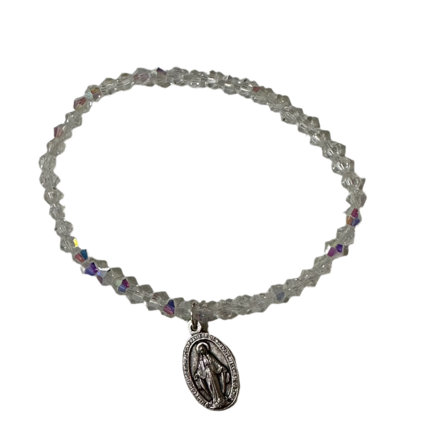 Stretchy Crystal Bracelet with Medal