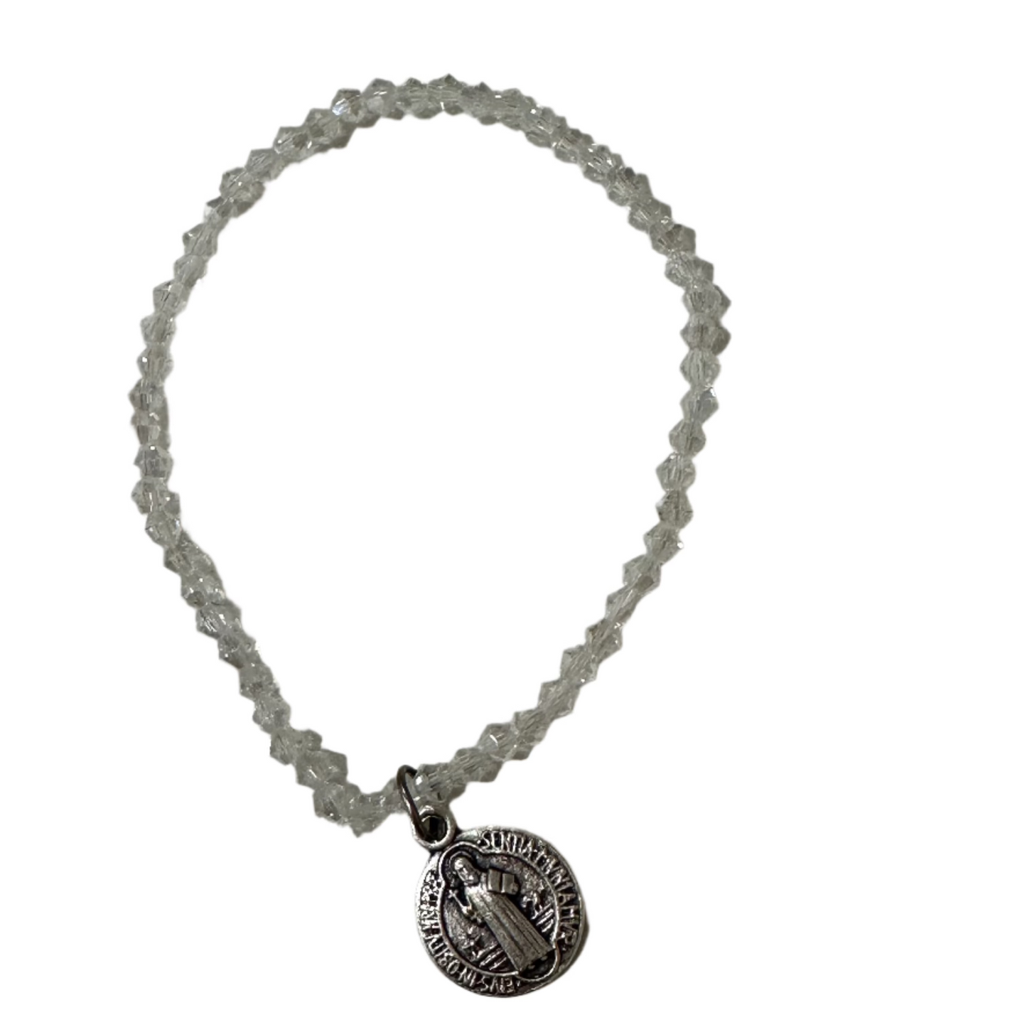 Stretchy Crystal Bracelet with Medal