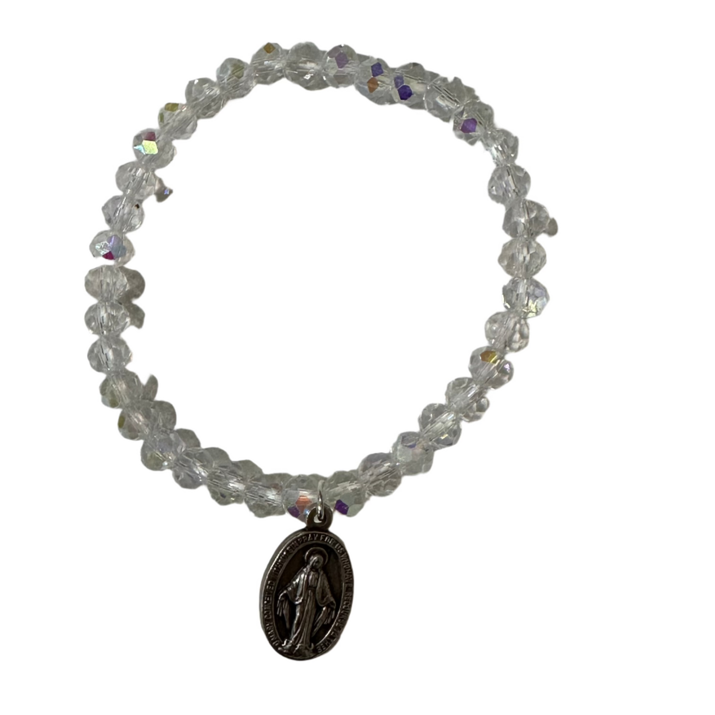 Stretchy Crystal Bracelet with Medal