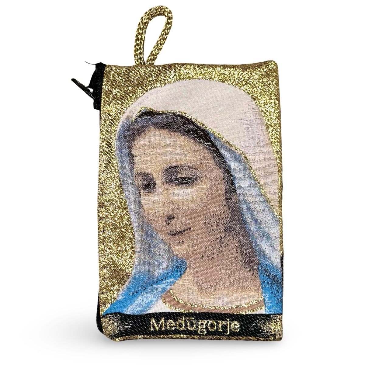 St. Rita and Queen of Peace Gold Zipper Pouch