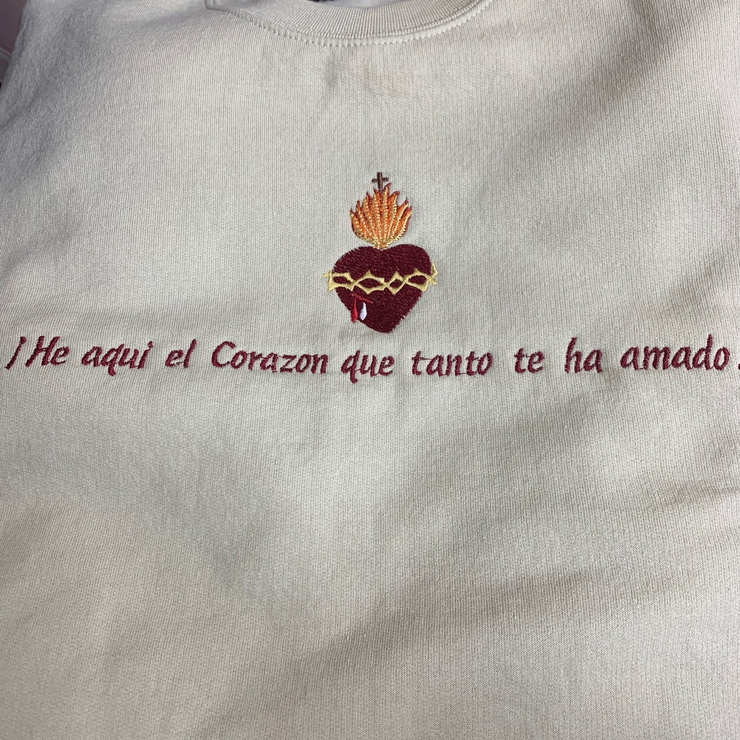 "He aqui el Corazon" Embroidered Sweater by SCTJM