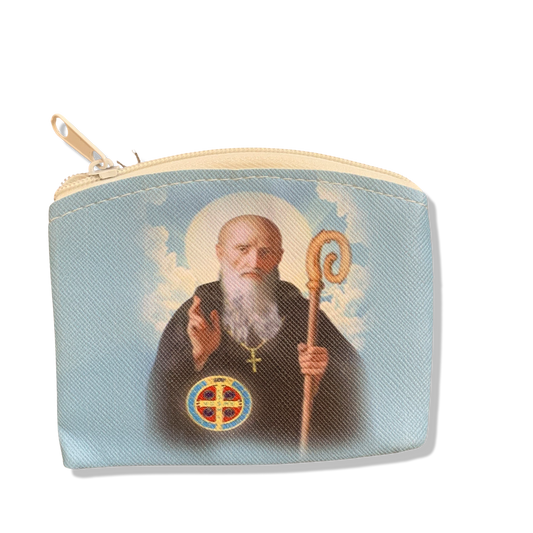 St. Benedict Image Rosary Pouch