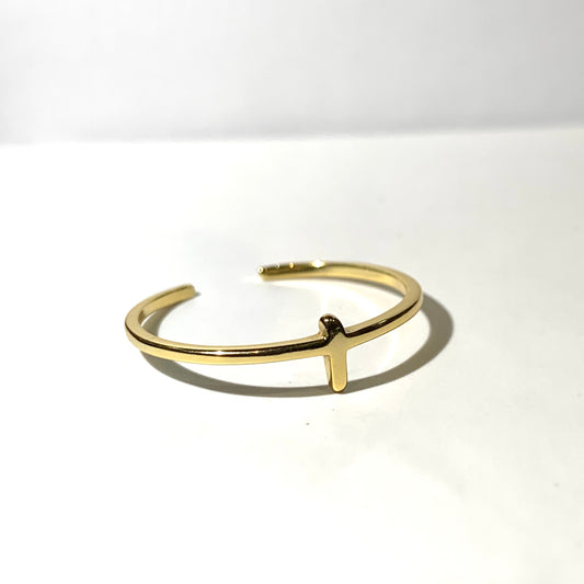 Stirling Steel Infinity Cross Ring