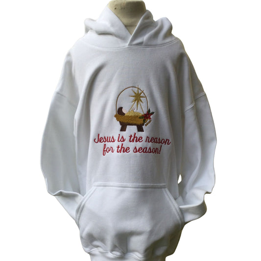 "Jesus is the Reason for the Season" Embroidered Hoodies for Kids by SCTJM