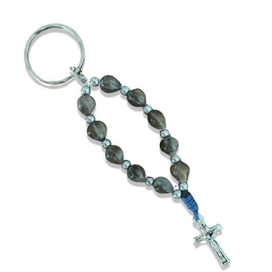 Job's Tears Decade Rosary Keychain