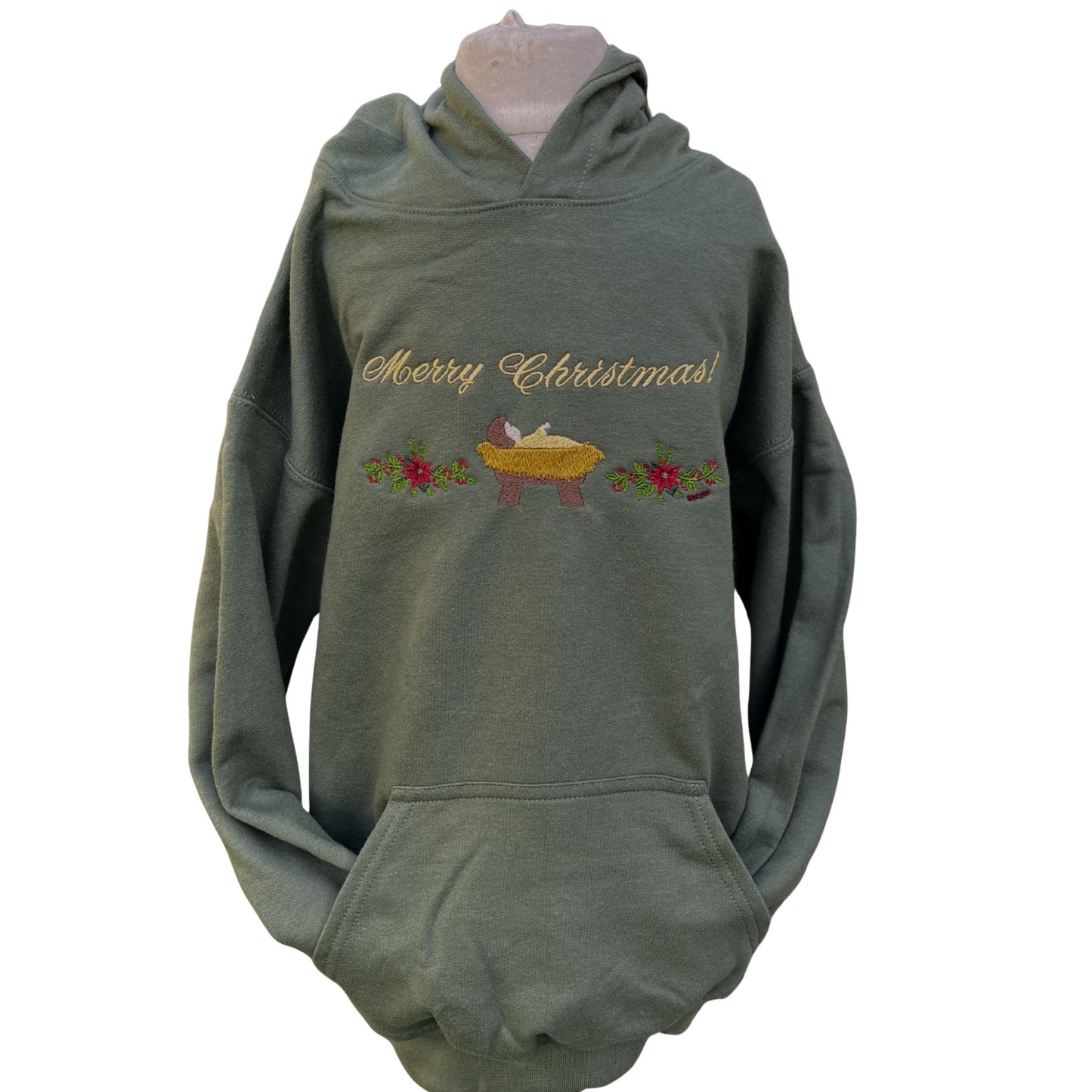 "Merry Christmas" Embroidered Hoodies for Kids by SCTJM