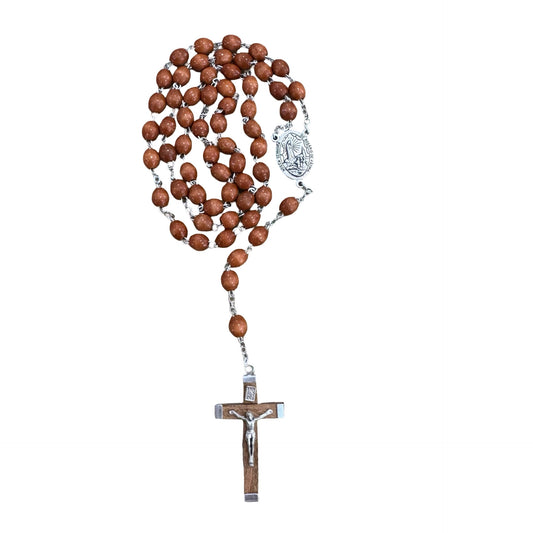 Large Brown Wood Fatima Rosary