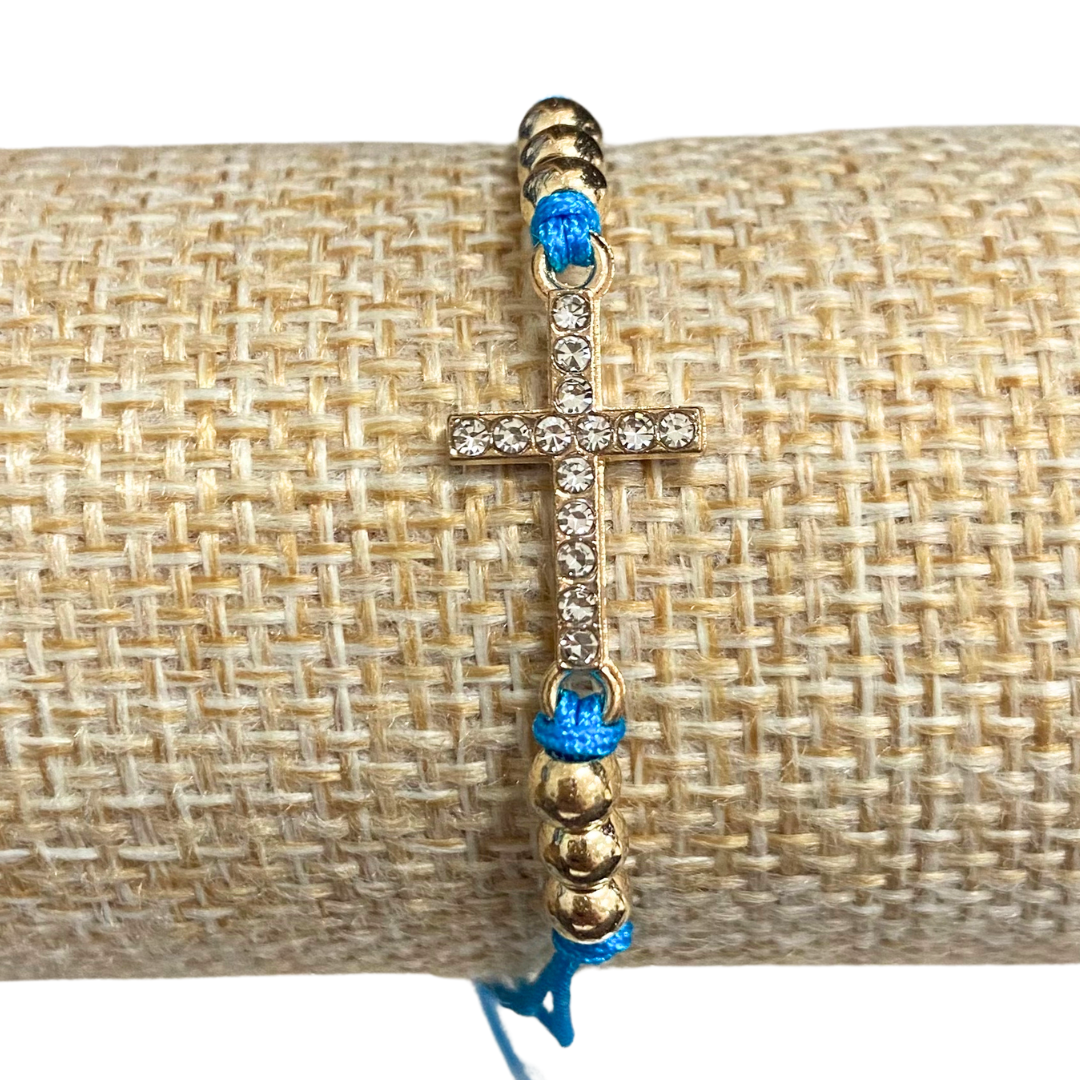 Rhinestone Cross Bracelet of Assorted Colors