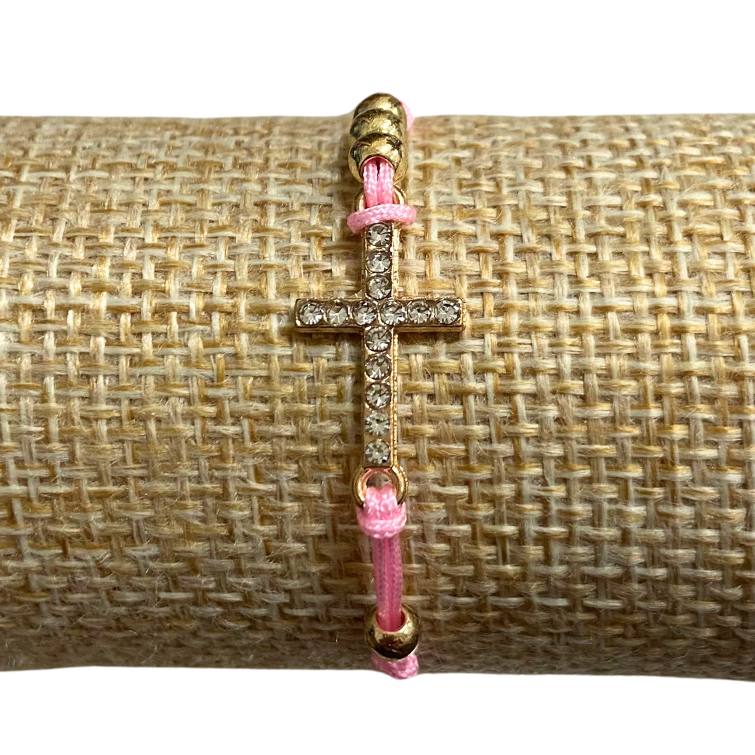 Rhinestone Cross Bracelet of Assorted Colors