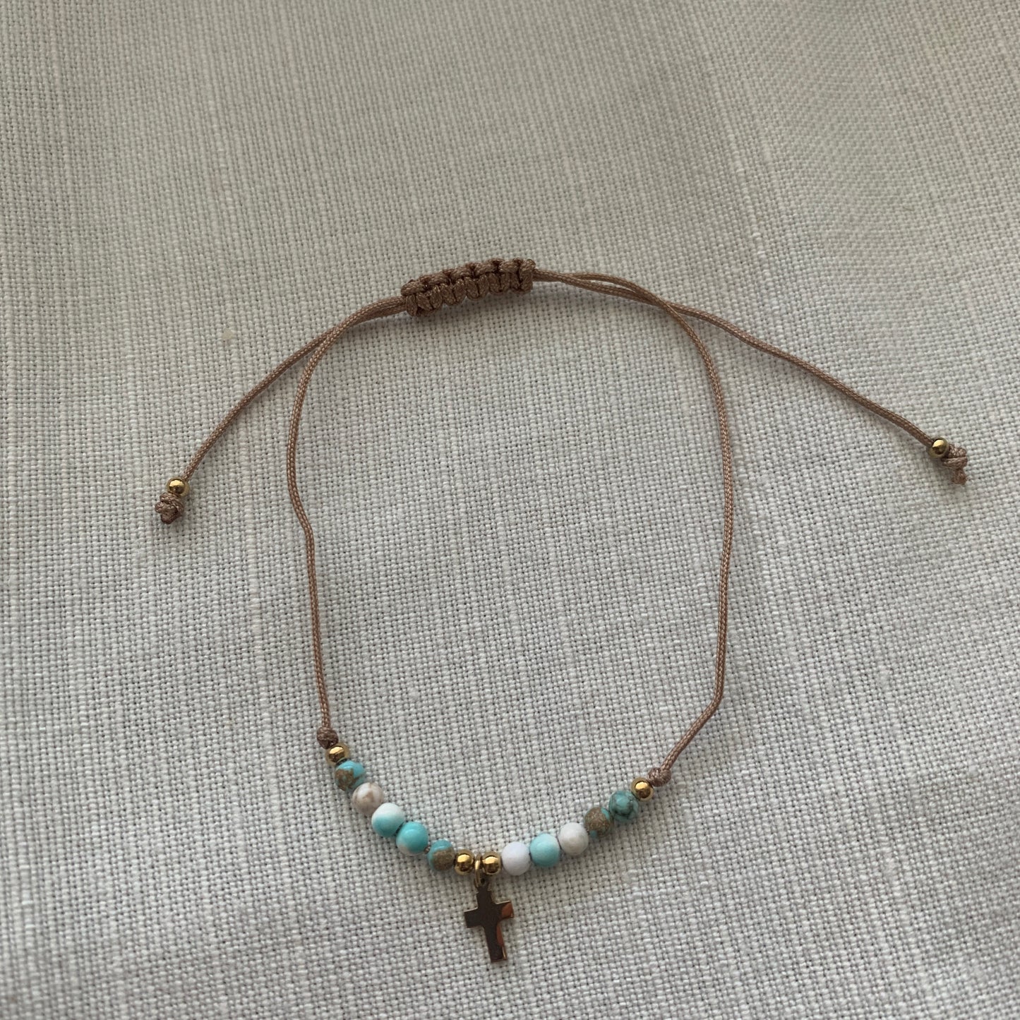Marble Cross Decade Rosary Bracelet