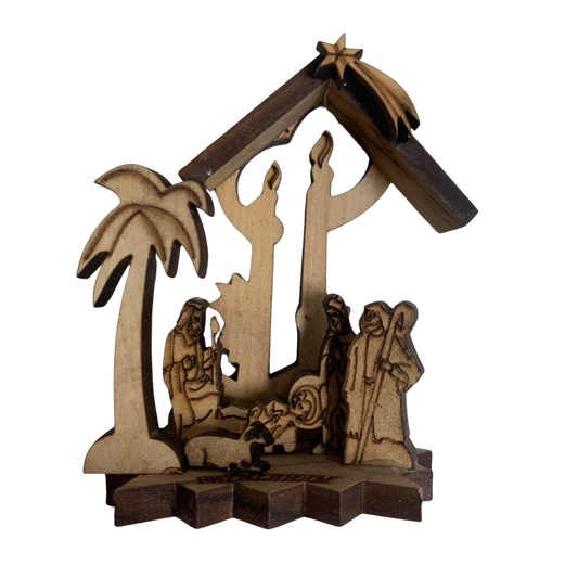 Carved Olive Wood Nativity Scene