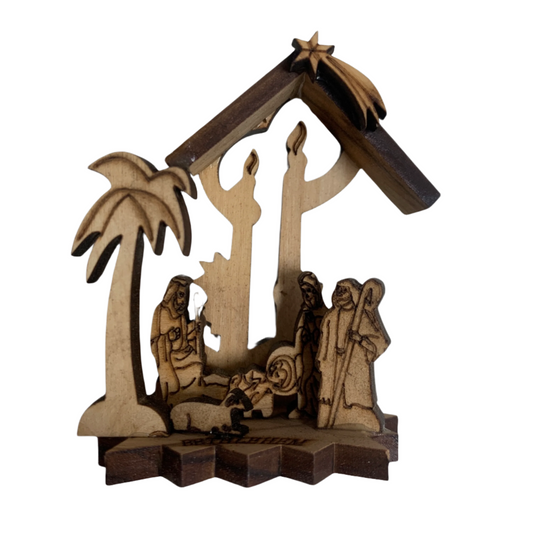 Carved Olive Wood Nativity Scene