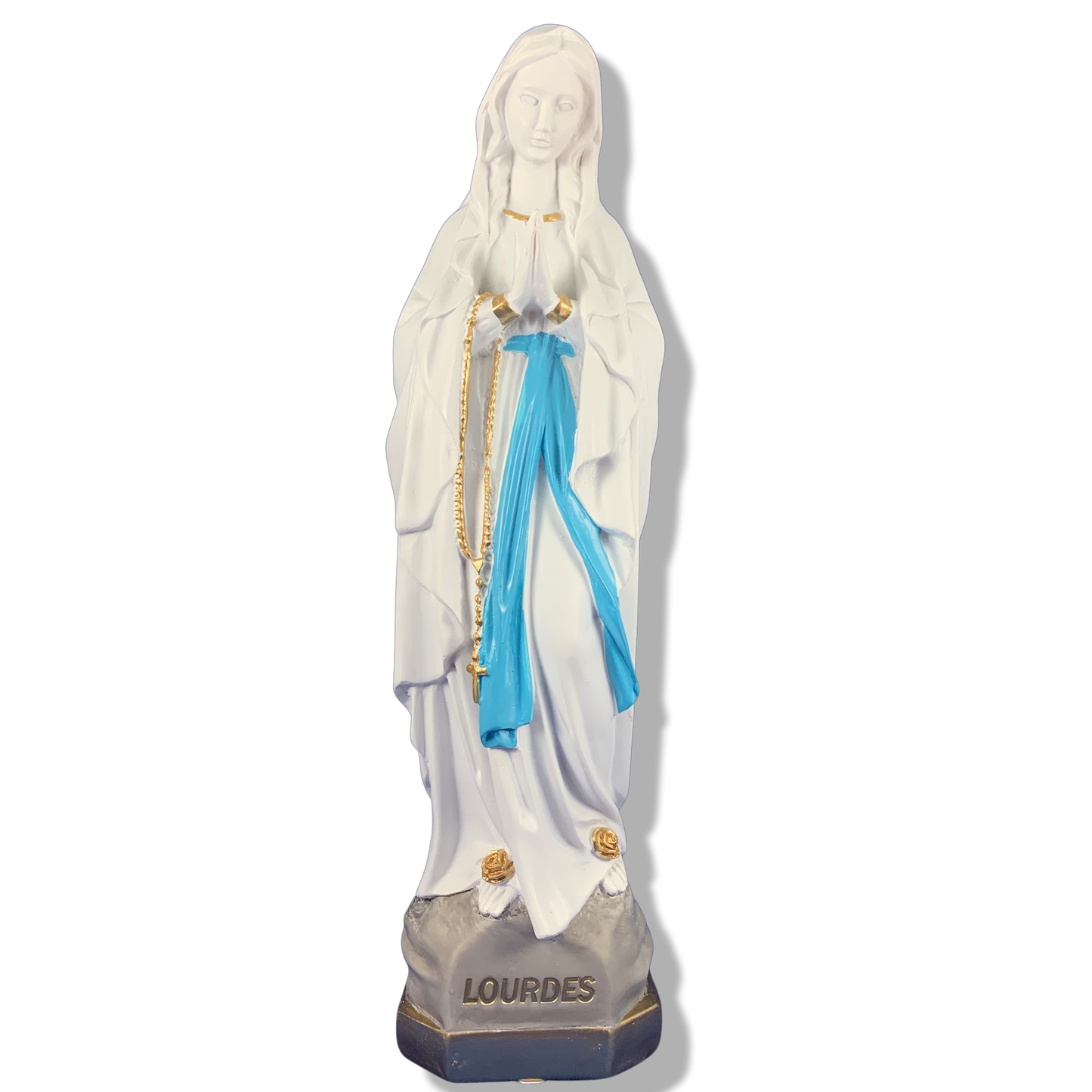 Lourdes Statue with Gold Base