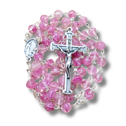 Marble Crystal Beaded Lourdes Rosary