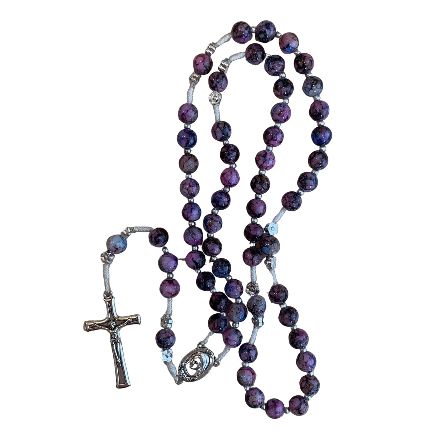 Marble Queen of Peace Rosary with Soil of Assorted Colors