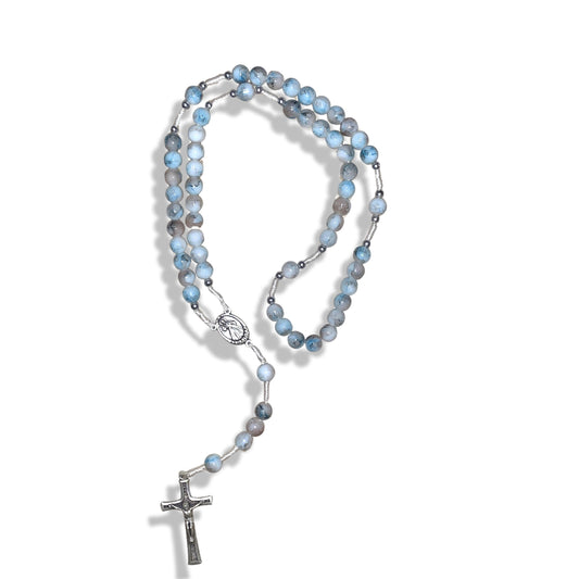 Marble Queen of Peace Rosary with Soil of Assorted Colors