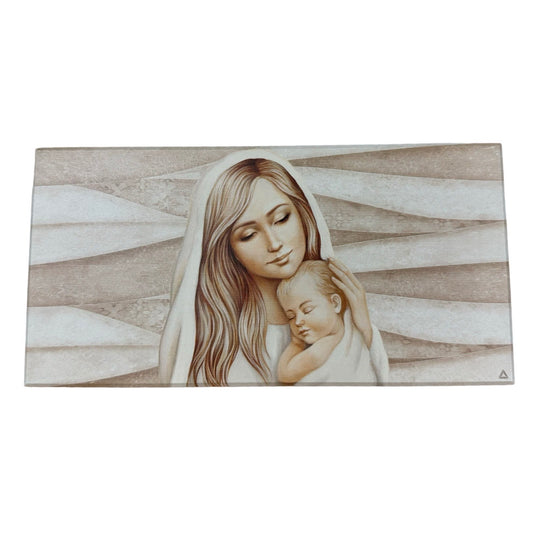 Mary with Baby Jesus Standing Image on White Background