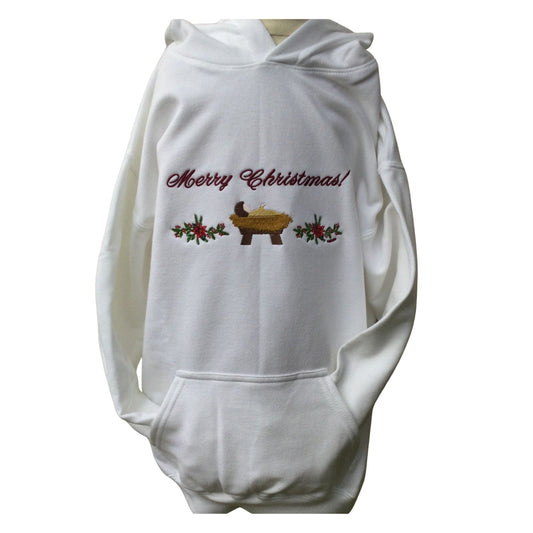 "Merry Christmas" Embroidered Hoodies for Kids by SCTJM