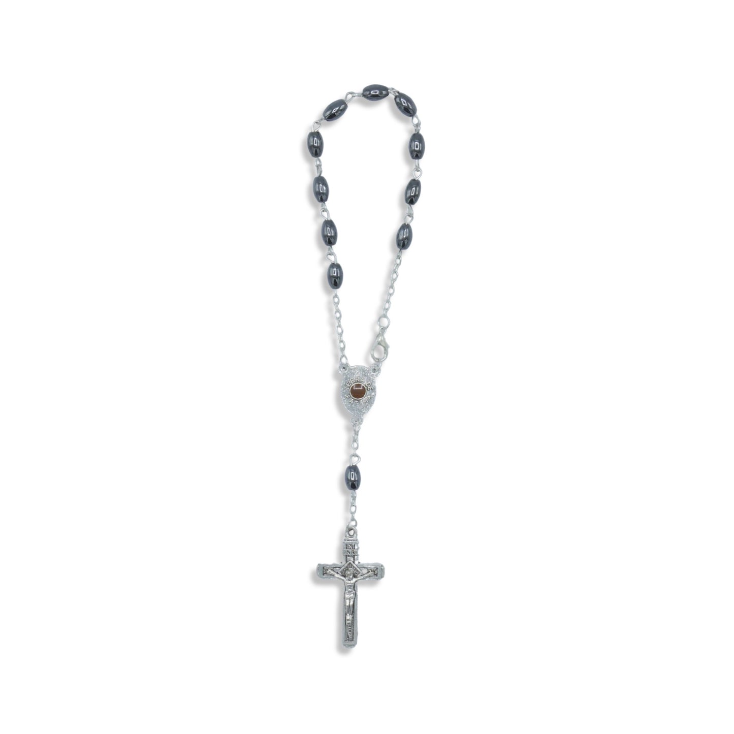 Metallic Fatima Decade Rosary with Soil