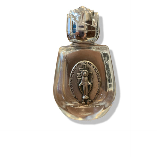 Miraculous Medal Glass Holy Water Bottle