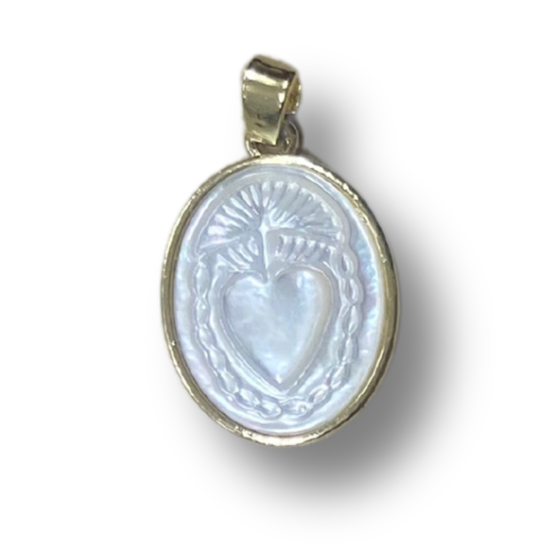 Mother of Pearl Sacred Heart Medal