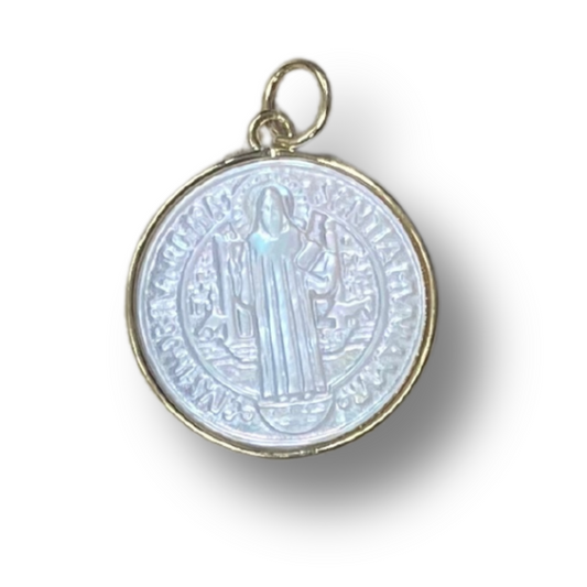 Mother of Pearl St. Benedict Medal