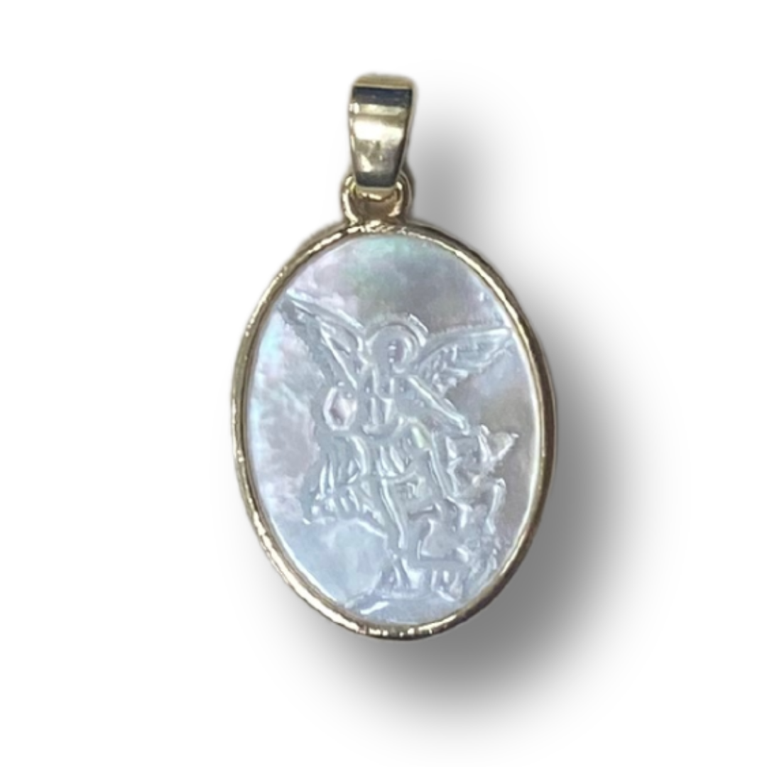 Mother of Pearl St. Michael the Archangel Medal