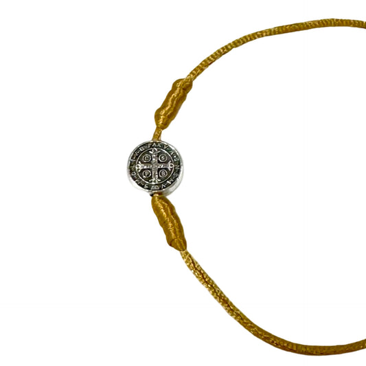 St. Benedict Medal Cord Bracelet of Assorted Colors