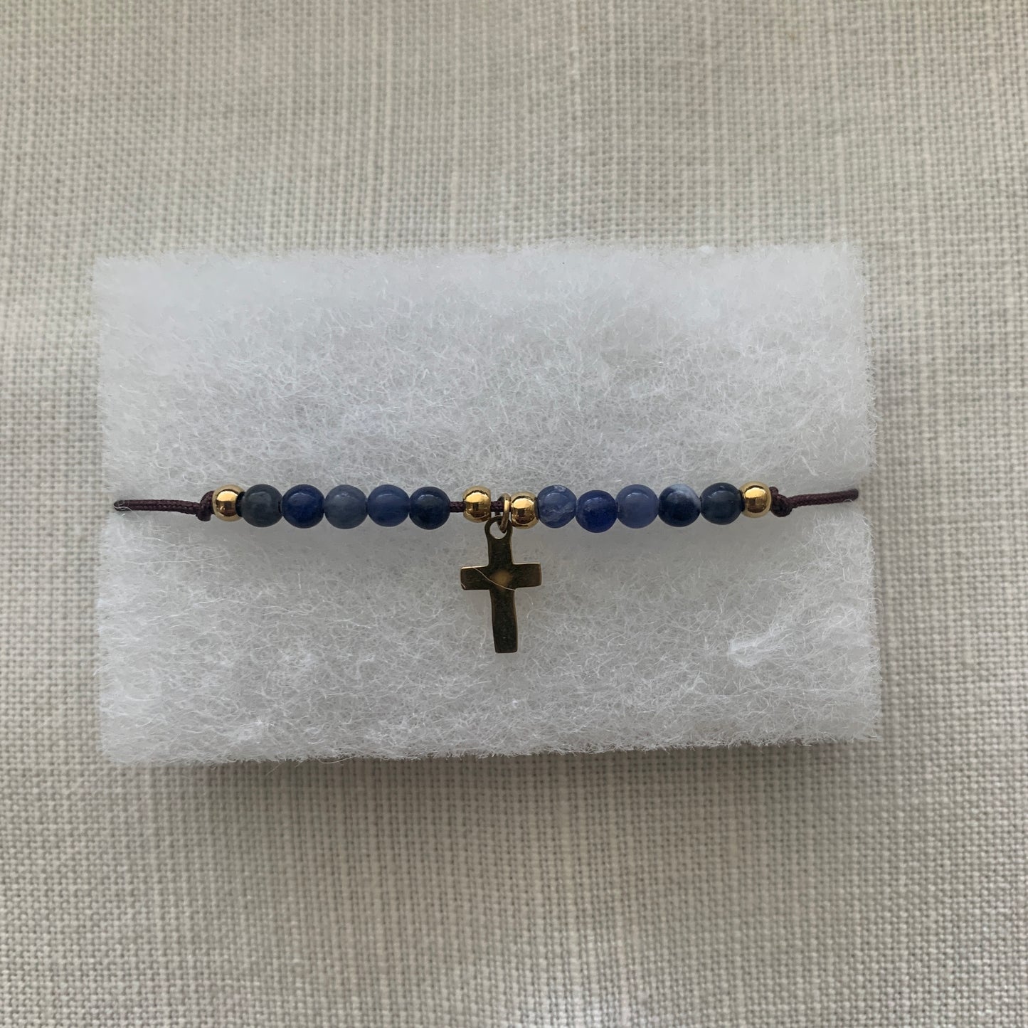 Marble Cross Decade Rosary Bracelet