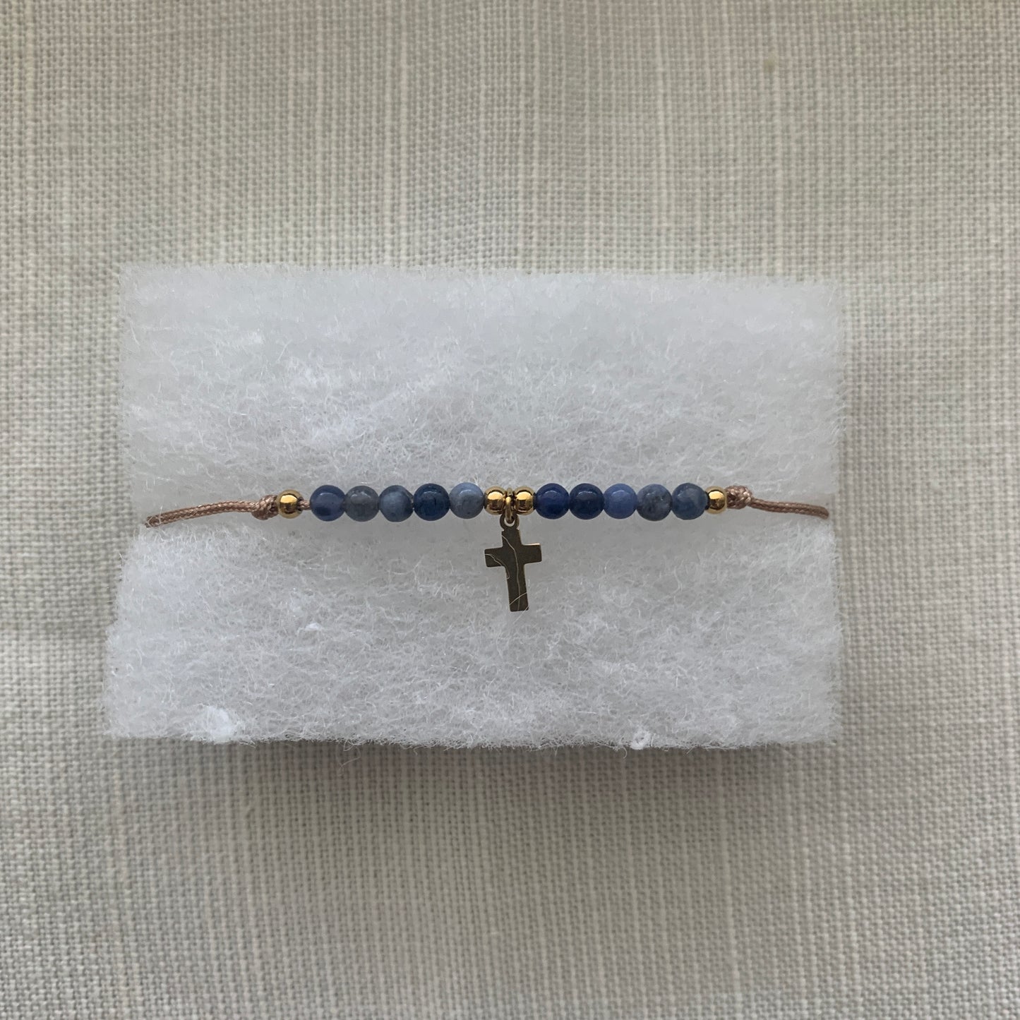 Marble Cross Decade Rosary Bracelet