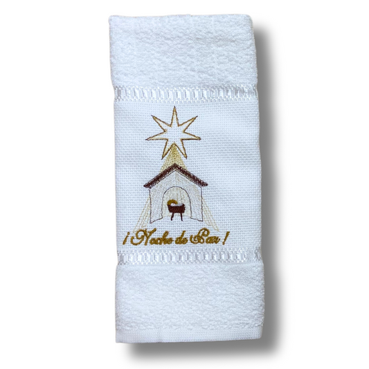 "Noche de Paz" Embroidered Hand Towel