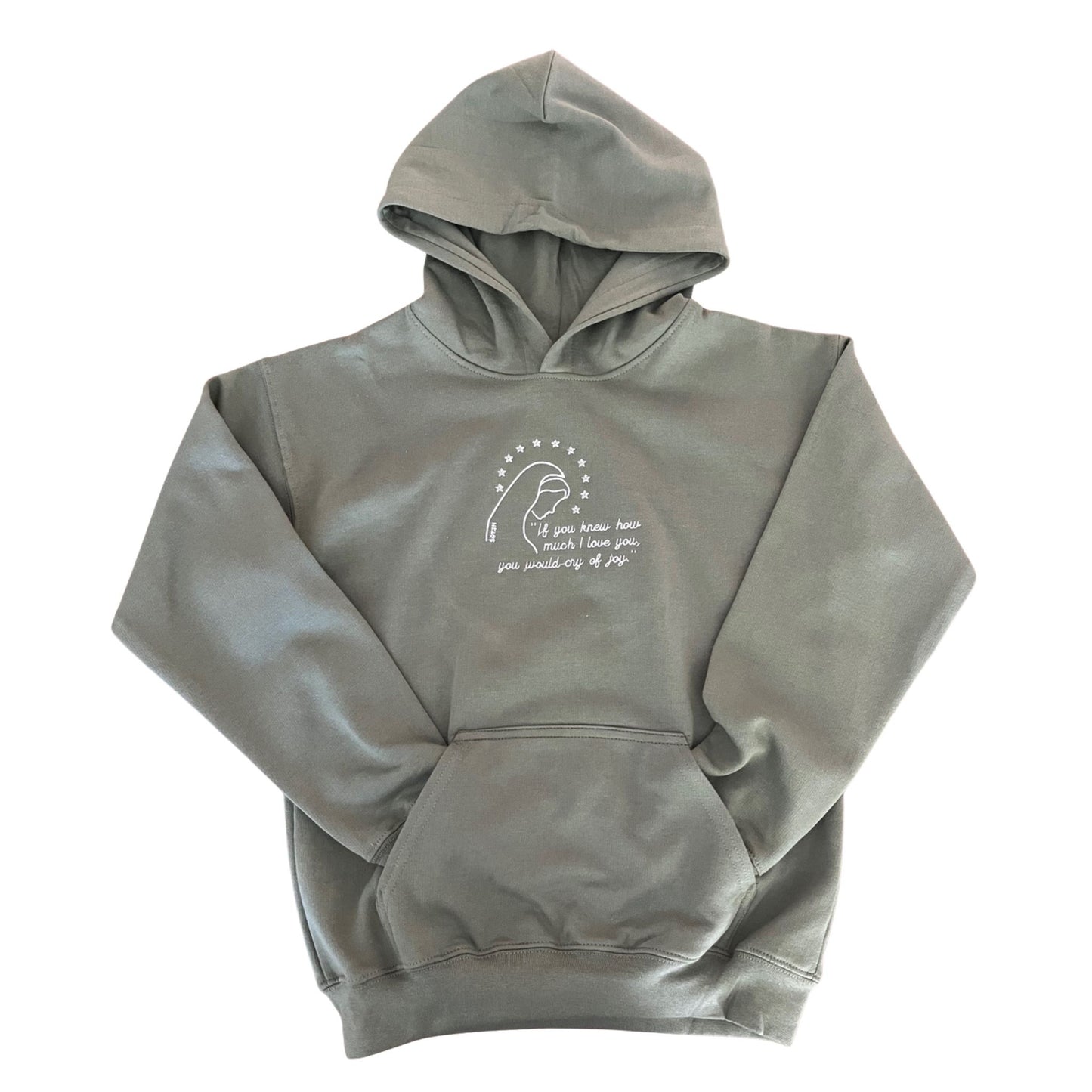 Love of Our Lady Embroidered Hoodies for Kids by SCTJM