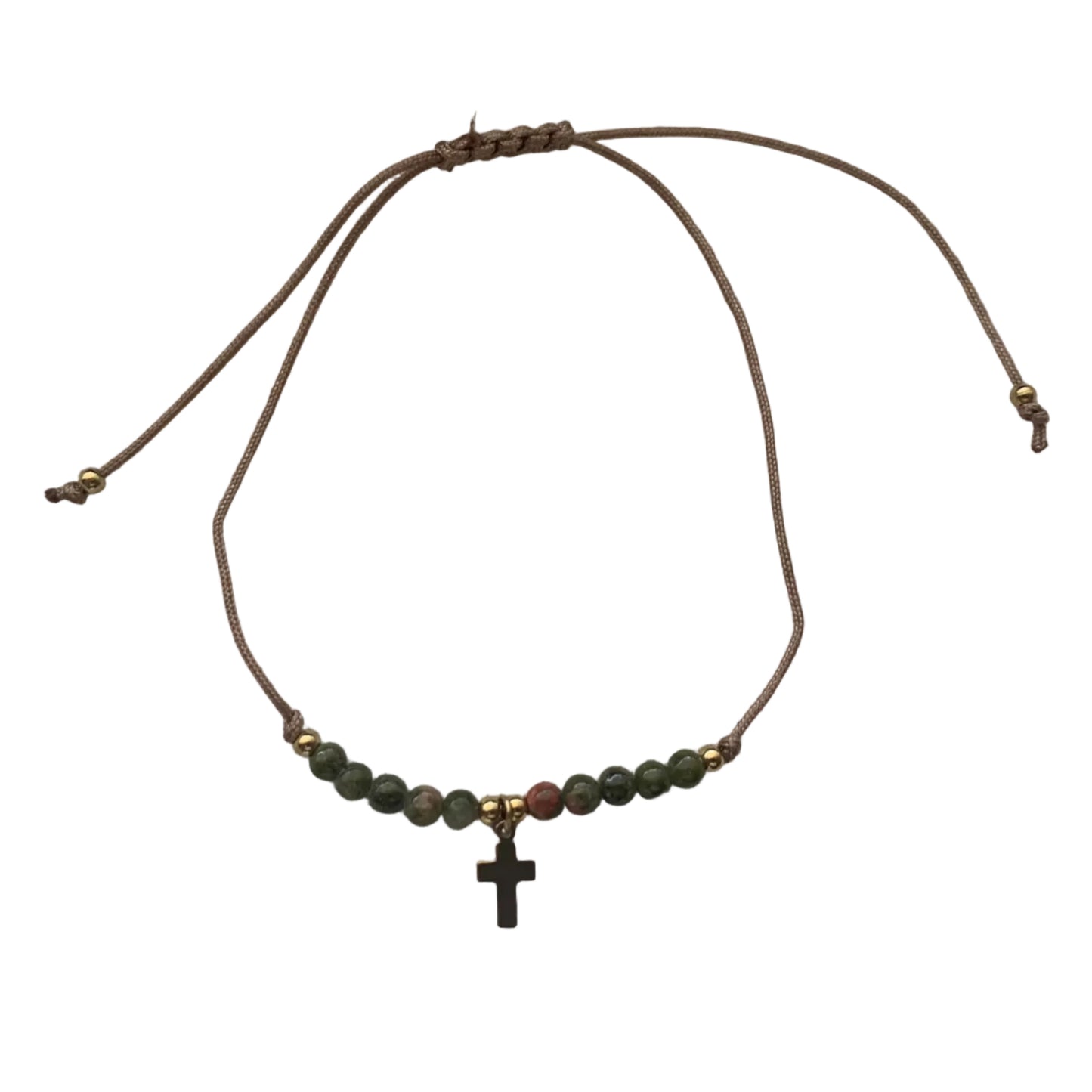 Marble Cross Decade Rosary Bracelet