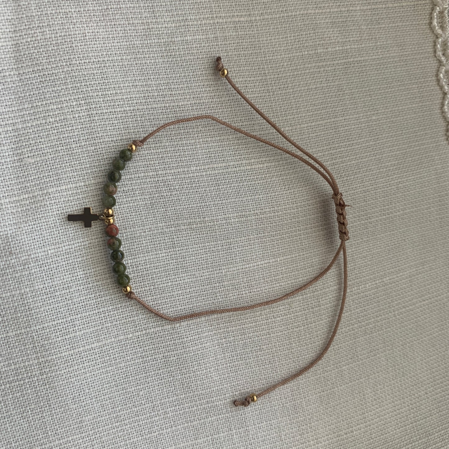 Marble Cross Decade Rosary Bracelet