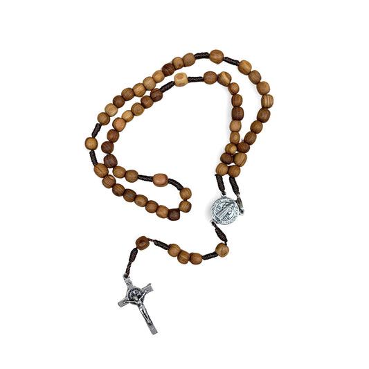 Olive Wood St. Benedict Medal Rosary