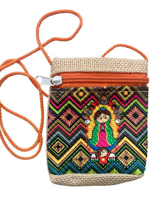 Our Lady of Guadalupe Mini Shoulder Bag with Zipper