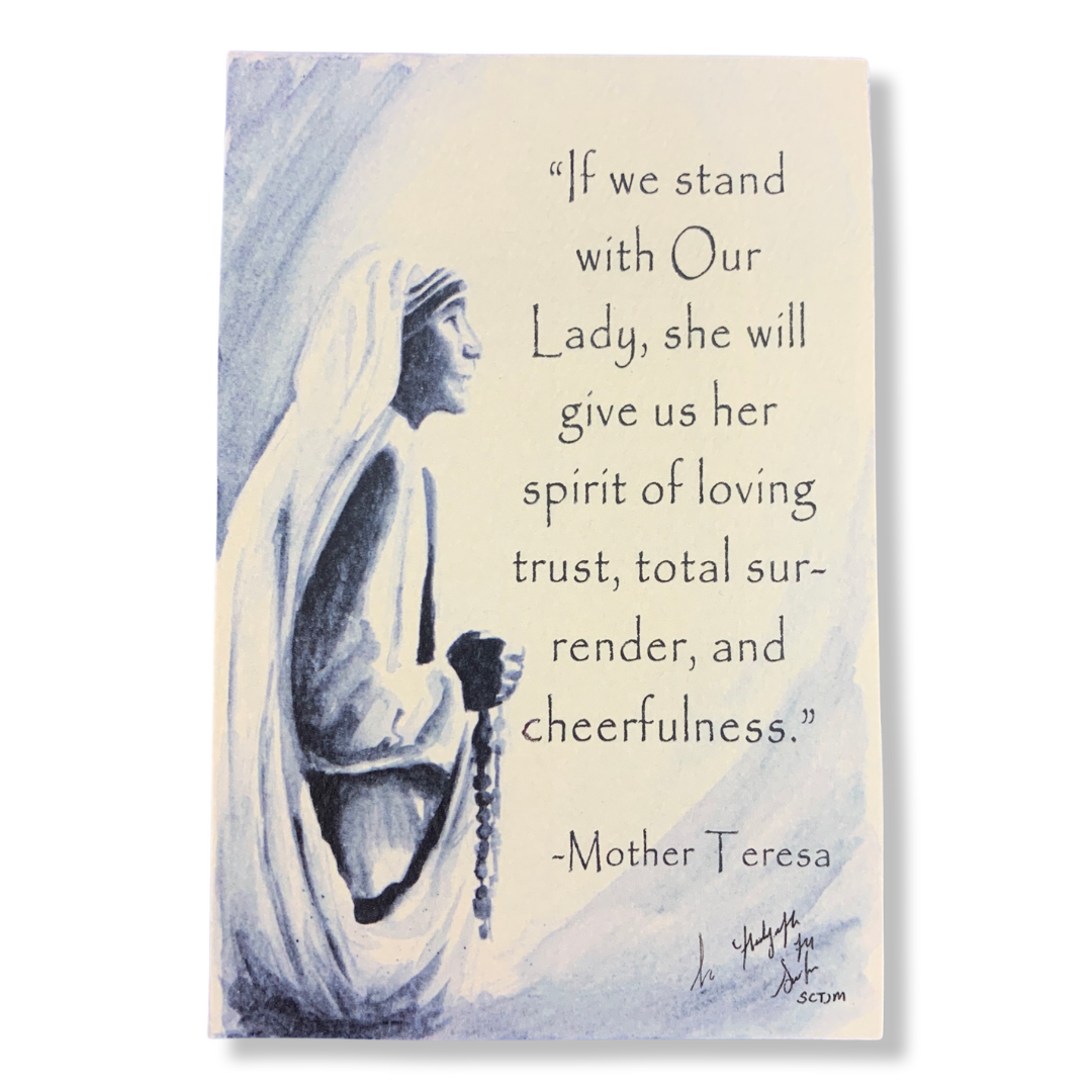 Original St. Teresa of Calcutta “Stand with Our Lady” Print by SCTJM