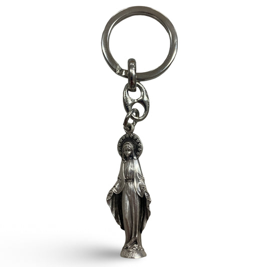 Our Lady of the Miraculous Medal with Crown of Stars Keychain