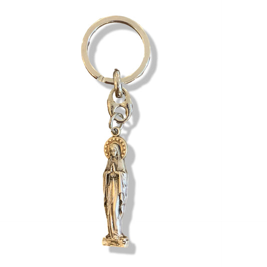 Our Lady of Lourdes Crowned with Stars Keychain