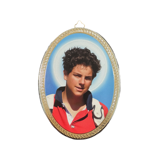 Oval Carlo Acutis Hanging Image