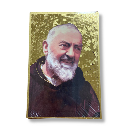Gold Padre Pio Mosaic Image