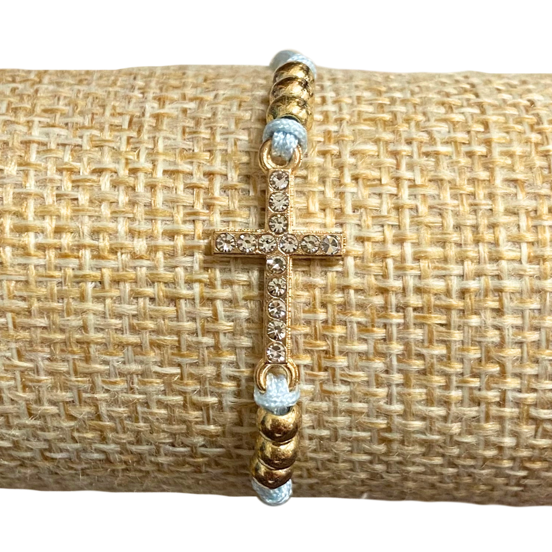 Rhinestone Cross Bracelet of Assorted Colors