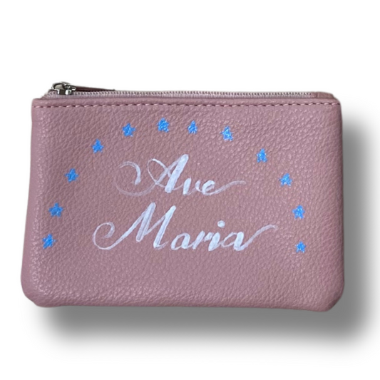 Hand-Painted “Ave Maria” Pouch